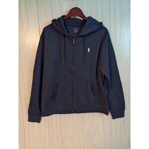 Polo Ralph Lauren Full Zip Hoodie Blue Sweatshirt Mens Large Pony Hood Lounge